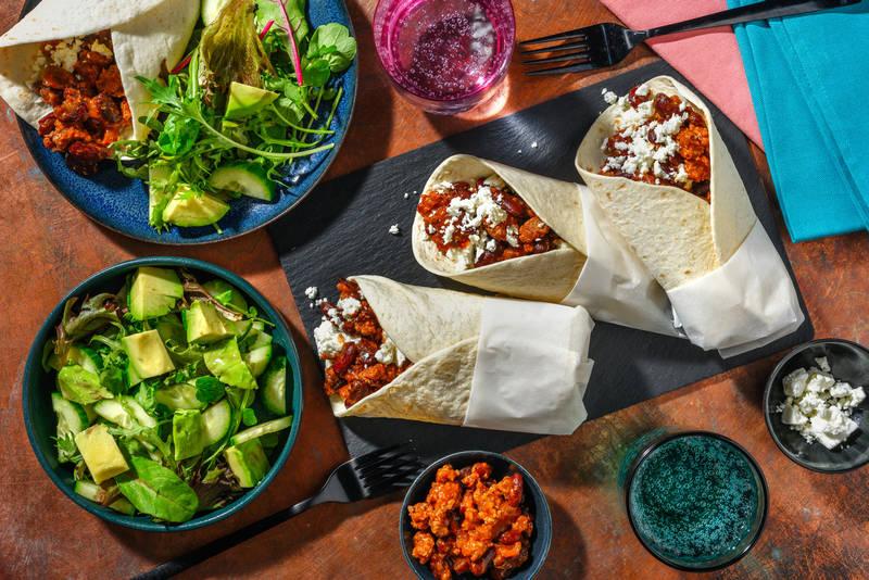 Burrito tex-mex au bœuf & haricots rouges