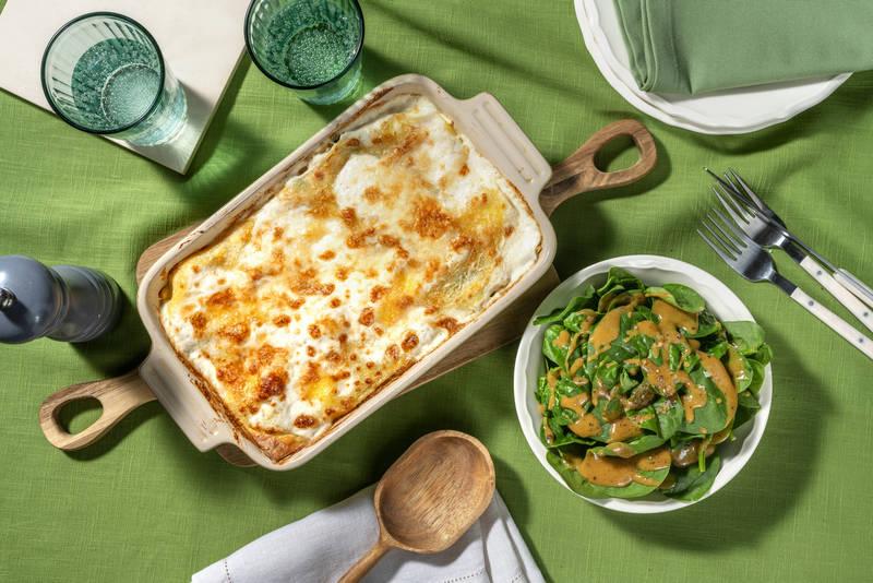 Lasagne saumon, poireau & épinards