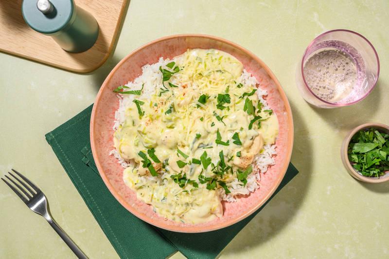 Poulet à la crème de poireau & persil