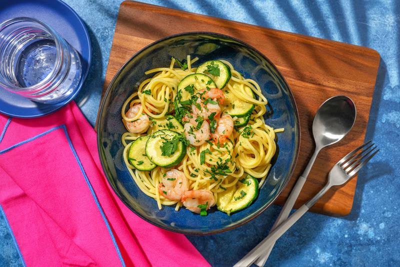 Spaghetti aglio olio e scampi