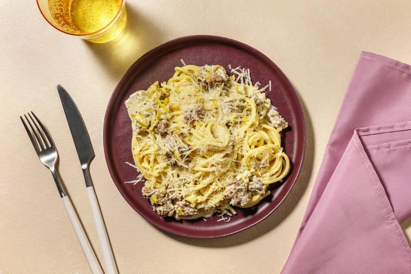 Spaghetti complets au ragù bianco de bœuf