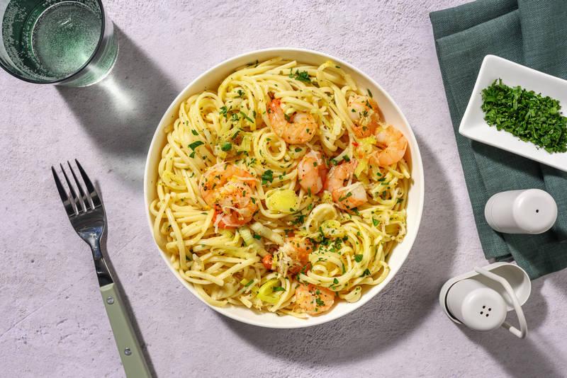 Spaghetti aglio olio & crevettes