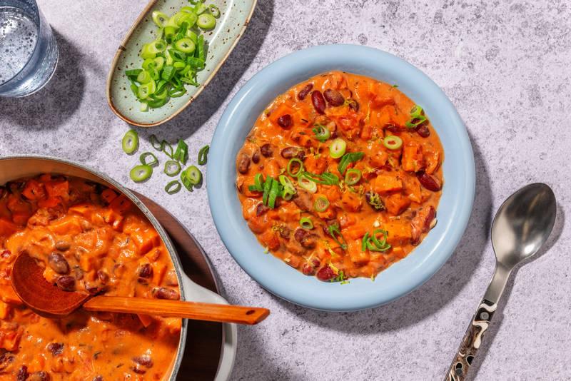 Soupe solaire patate douce, coco & masala