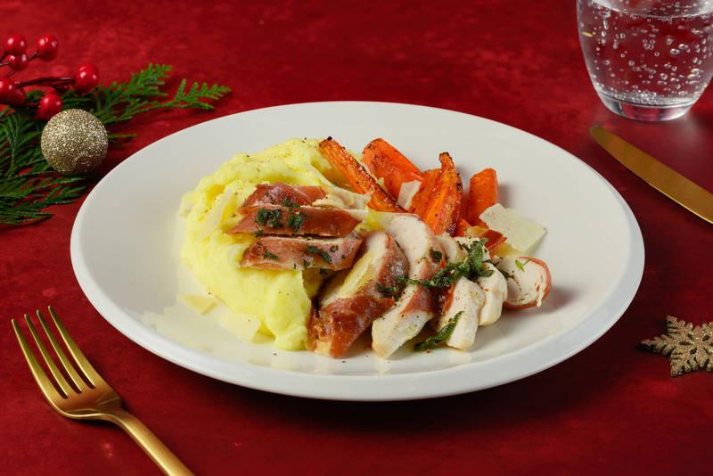 Saltimbocca de poulet & carottes rôties
