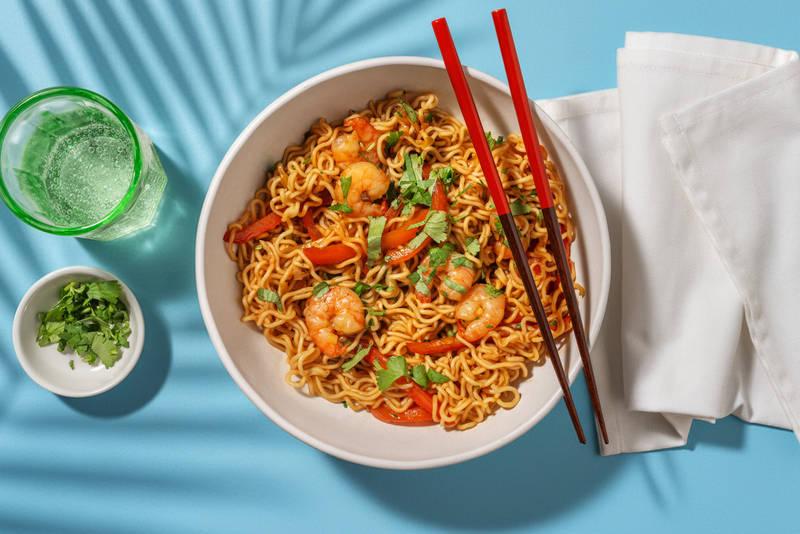 Nouilles complètes aux crevettes & pak choï