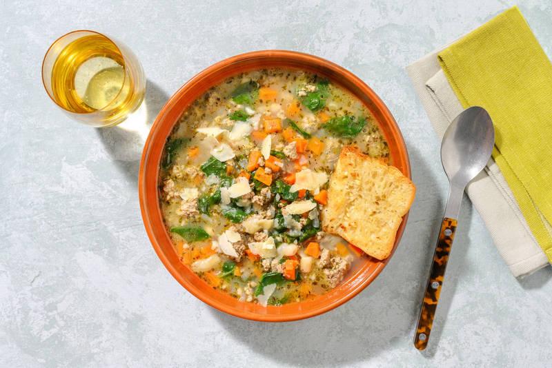 Ribollita : soupe toscane porc & épinards