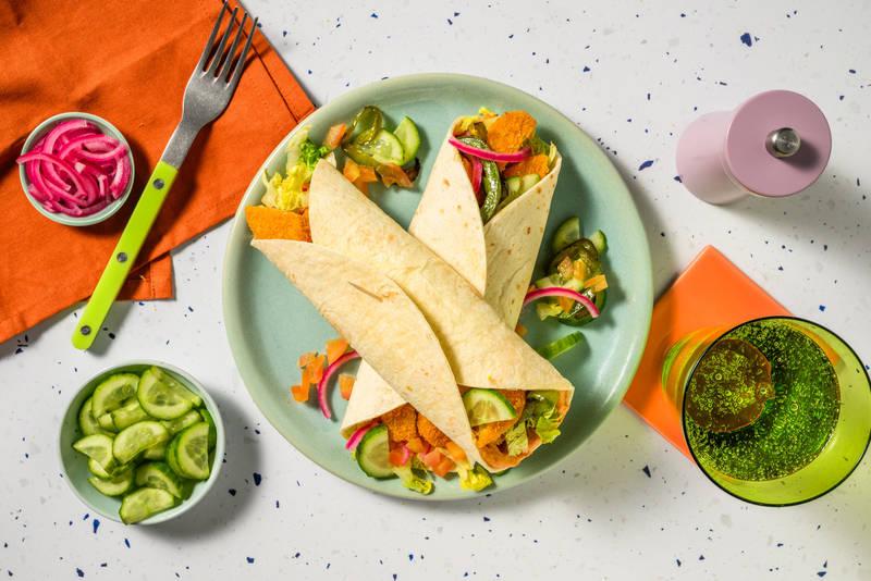 Le Végé : Wraps aux bouchées de blé panées
