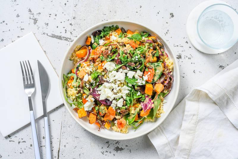 Salade colorée boulgour & légumes au four