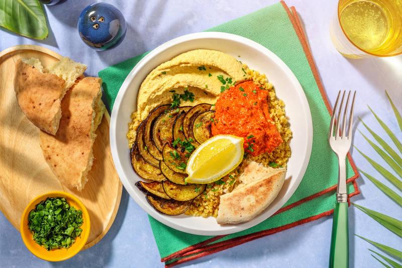 Aubergine dorée & muhammara à la levantine