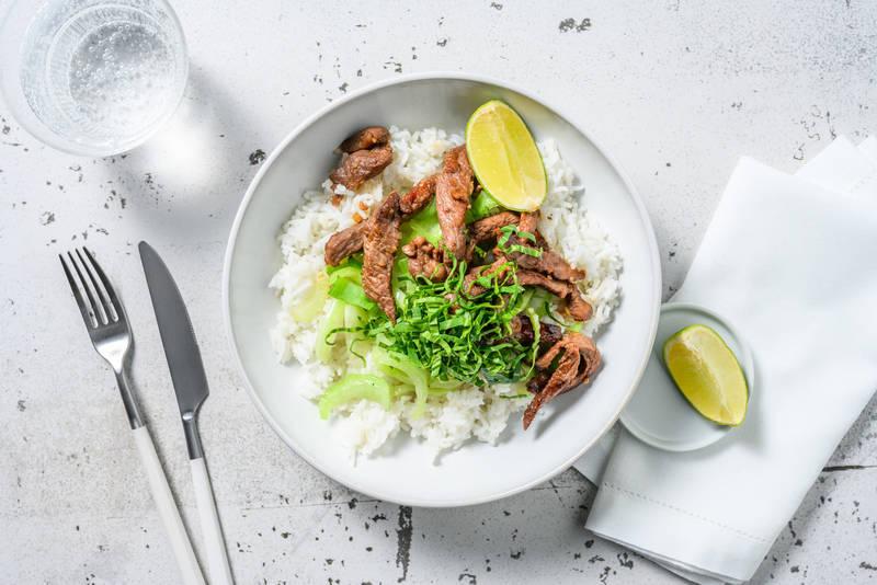Poêlée de bœuf & pak choï à la cambodgienne
