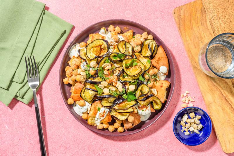Aubergine & pois chiches façon Musabaha levantin