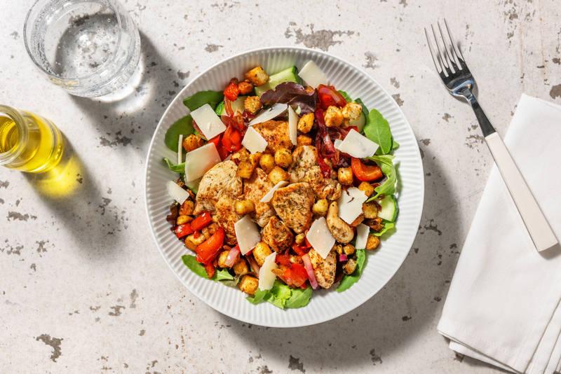 Salade poulet grillé, grana padano AOP & basilic