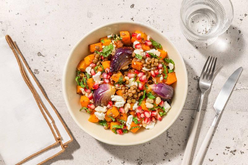 Salade de butternut, feta AOP & grenade