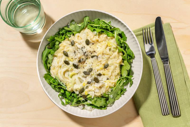 One pot : orzotto, parmesan AOP & épinards