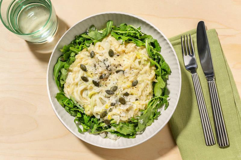 One pot : orzotto, parmesan AOP & poireau