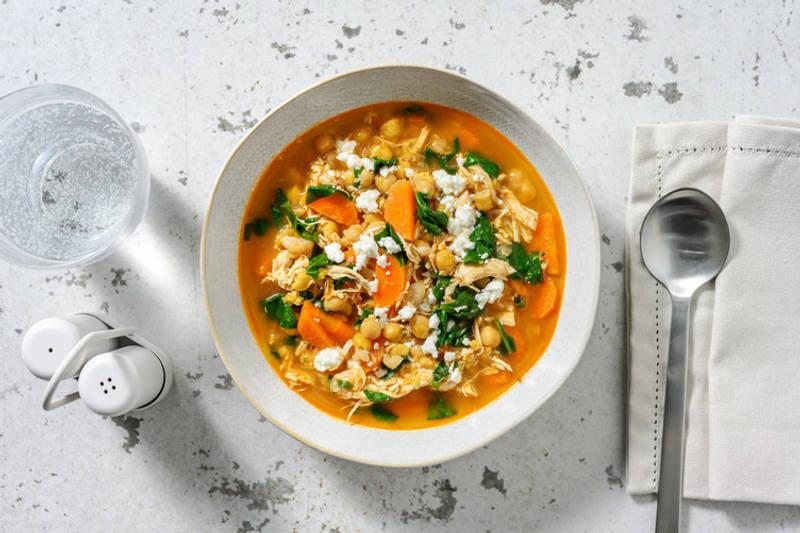 Soupe orientale poulet effiloché & cumin