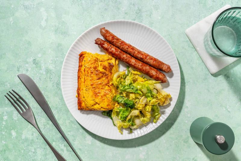 Chipolatas & flan de carottes au thym