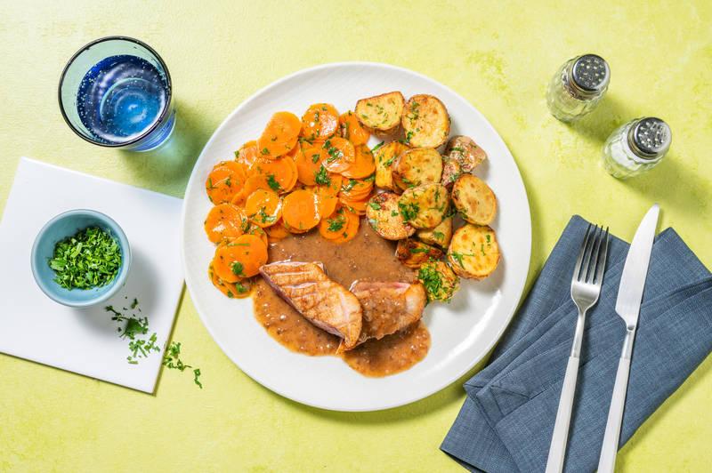 Canette sauce échalote & carottes Vichy