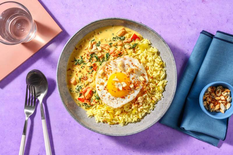 Curry à la coco, tomates & épinards