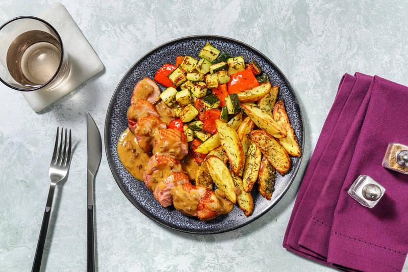 Canette grillée, thym & potatoes