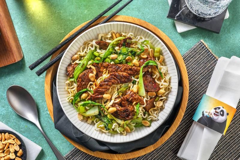 Wok de nouilles & bœuf pour Guerrier Dragon