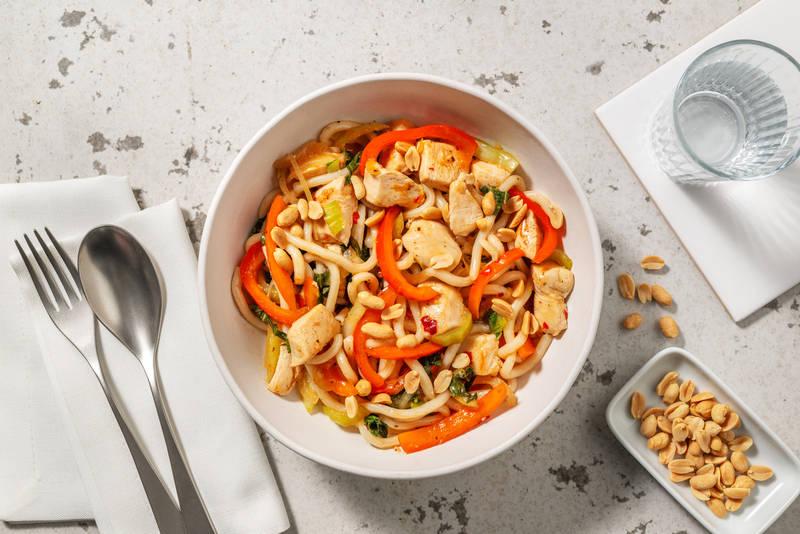 Nouilles udon sautées au poulet Label Rouge