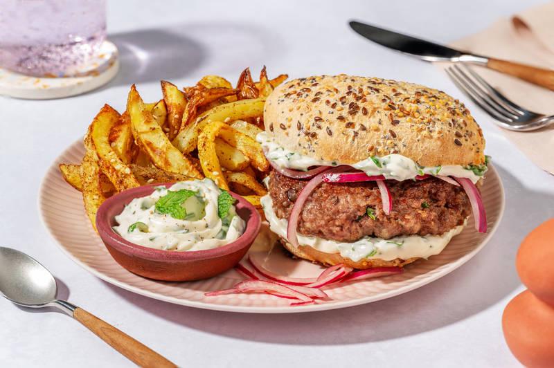 Burger de bœuf au zaatar & mayo persillée