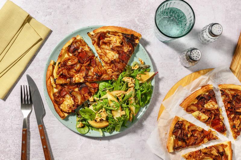 La végé : Flammekueche oignons & lardons végétaux