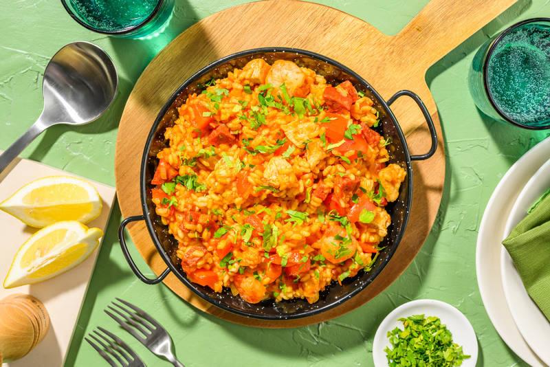 Paëlla au chorizo & crevettes de Mamie Carmen