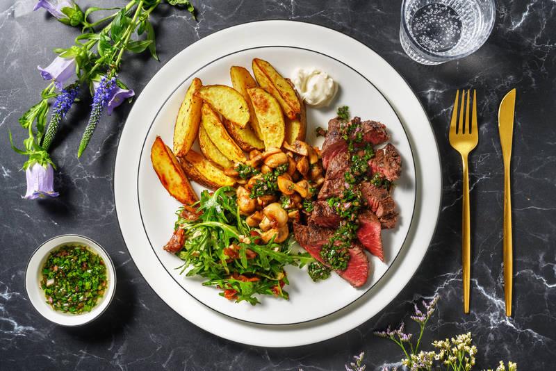 Belle bavette grillée & sa sauce chimichurri