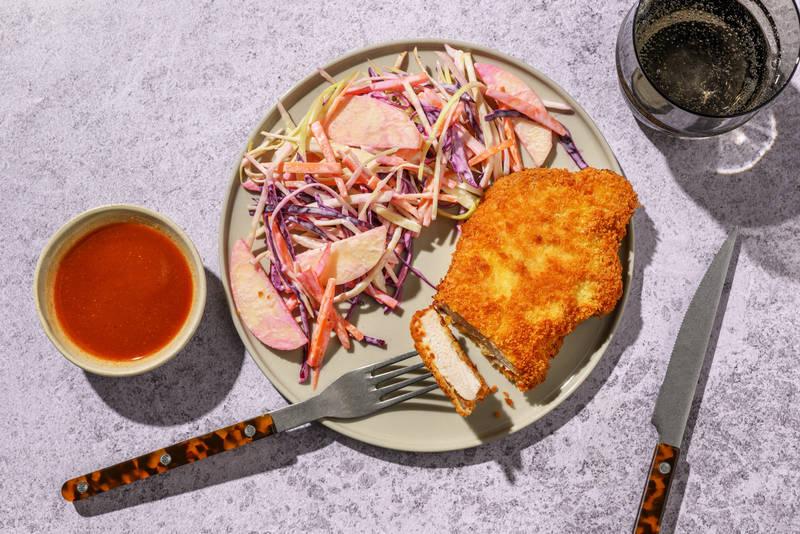 Schnitzel de poulet & sauce BBQ maison