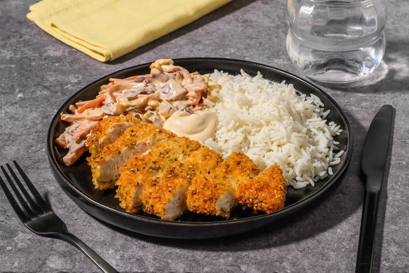 Poulet pané façon Katsu japonais & riz précuit