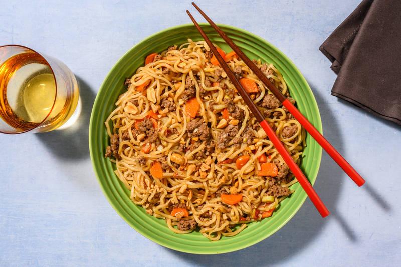 Le Végé : wok de nouilles au émincés veggie