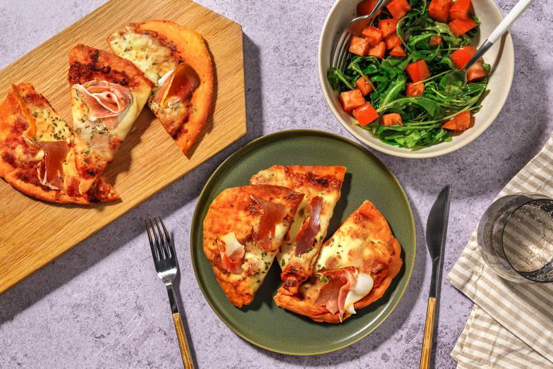 Pizza remontada : jambon sec & mozza fresca
