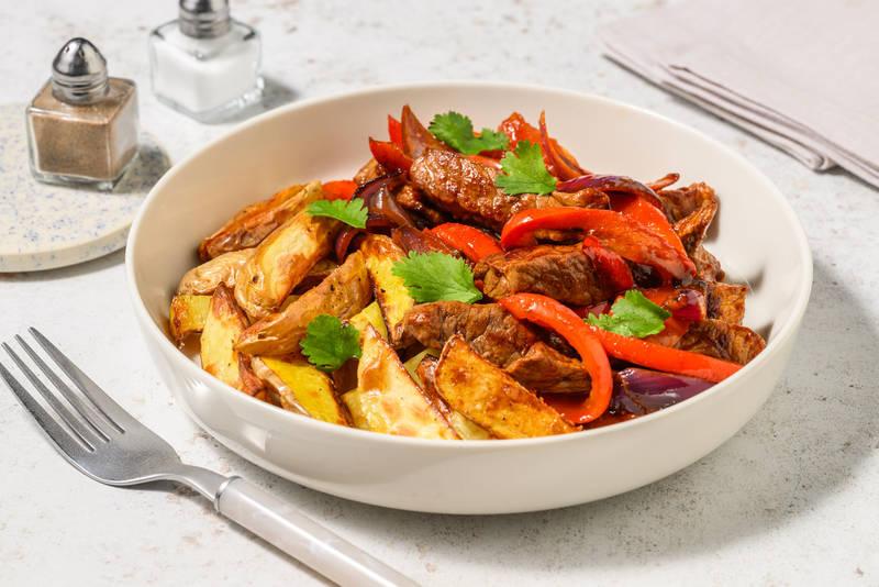 Bœuf sauté façon lomo saltado péruvien