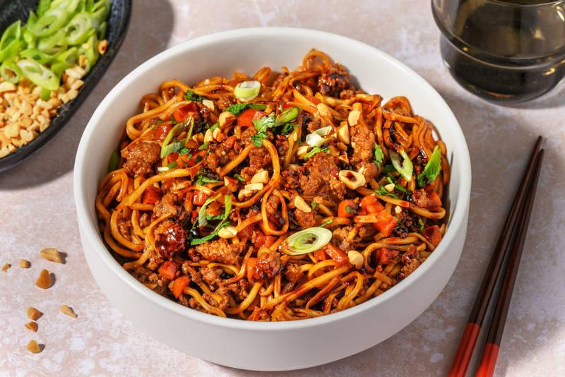 Nouilles complètes sautées au bœuf façon thaï