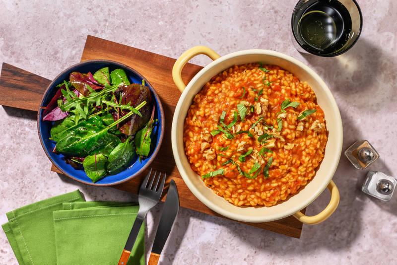 Risotto aux tomates, basilic & pecorino