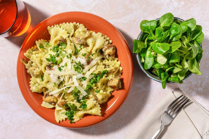 Farfalle au pesto de champignons
