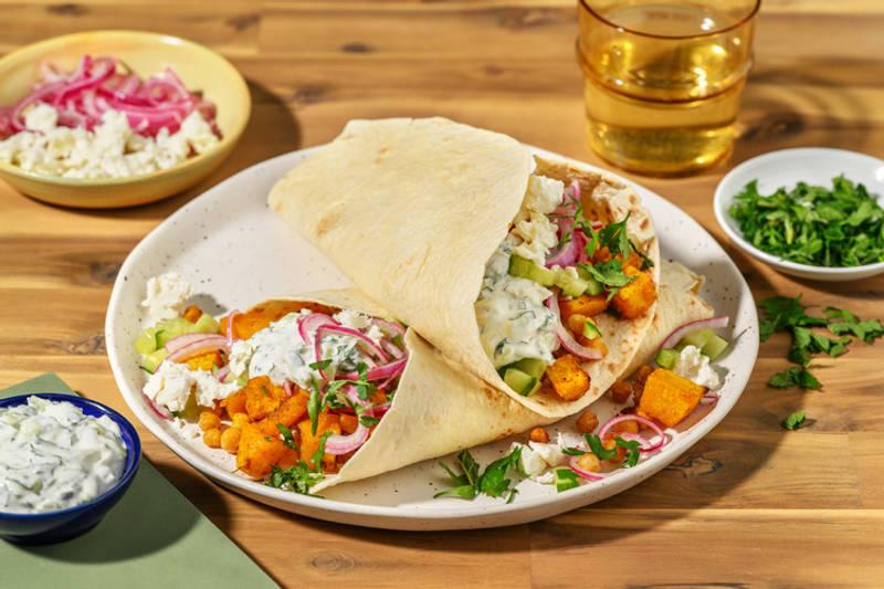 Wraps au blé complet de courge & pois chiches