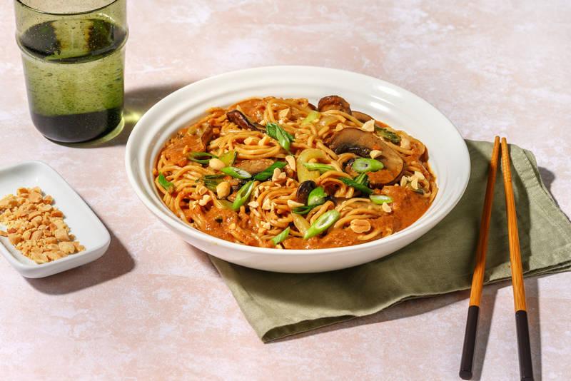Wok de nouilles sautées portobello & pak choï