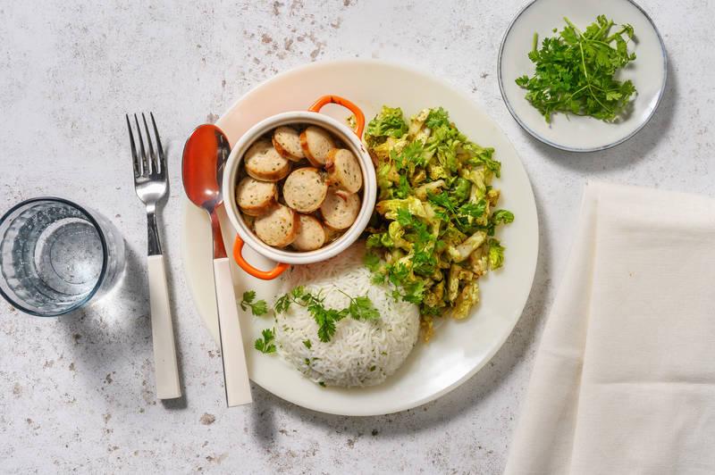 Cassolette de boudin blanc & champignons