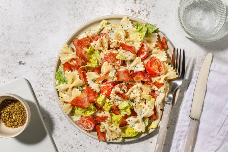 La Plaisir : fusilli complets, lard & ciboulette