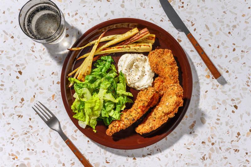 Poulet-panais crispy & sarasson