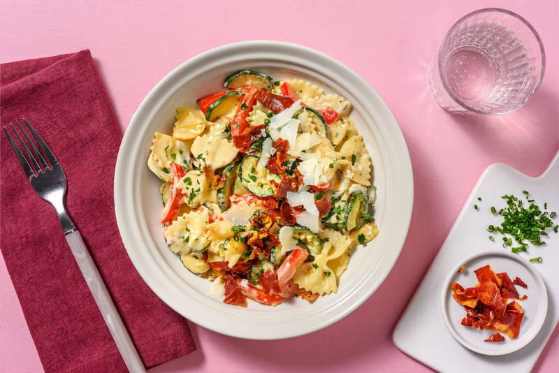 Pasta Salad : légumes & chips de prosciutto