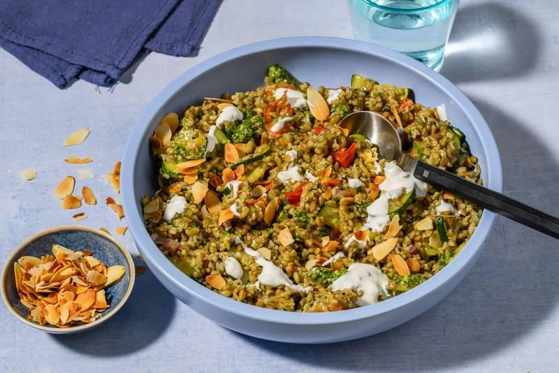 Summer Bowl oriental : freekeh & labneh