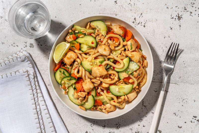 Salade de nouilles udon & dinde à la thaï