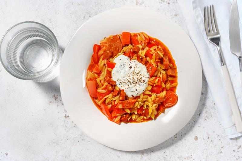 One pot : orzo & chorizo à la mexicaine