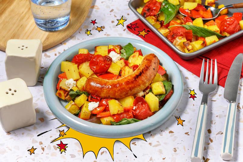Le régal d'Obélix : saucisse de Tolosa & légumes