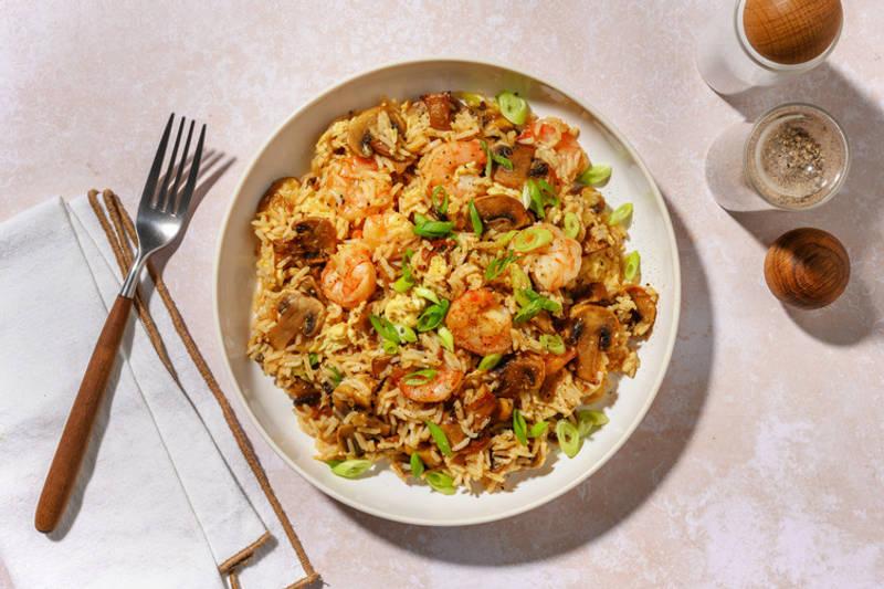 Riz sauté express crevettes à la chinoise