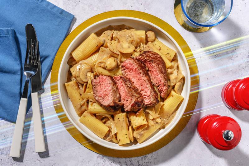 Combo fulgurant : tagliata de bœuf & rigatoni